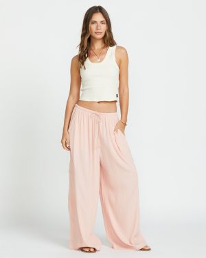 Beach Babe Cargo Elastic Waist Pants – Dusty Peach