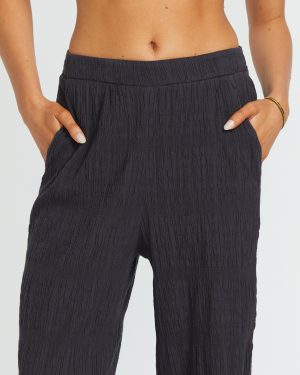 Sandy Shore Elastic Waist Pants – Black Sands
