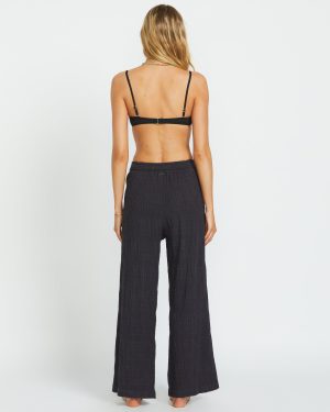 Sandy Shore Elastic Waist Pants – Black Sands