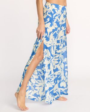 Split Spirit Elastic Waist Pants – True Blue