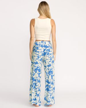 Split Spirit Elastic Waist Pants – True Blue
