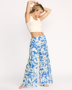 Split Spirit Elastic Waist Pants – True Blue