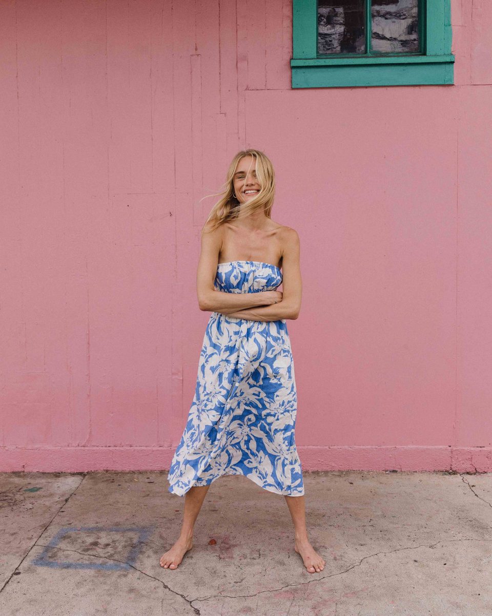 In The Sky Midi Dress - True Blue