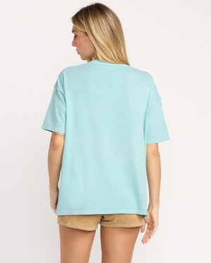 Daylight Blooms Tee – Misty Blue