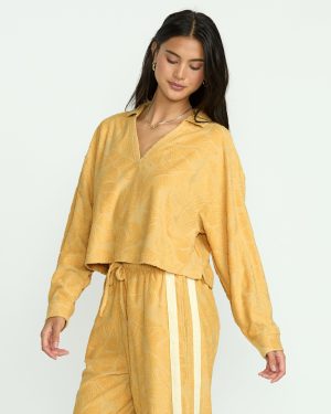 Sun Palm Terry Pullover Sweatshirt – Gold Coast