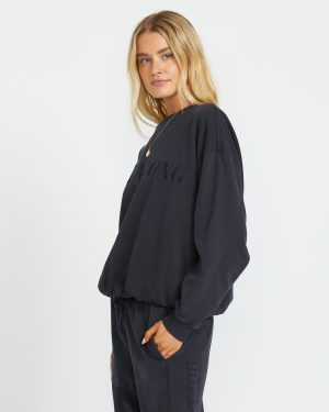 So Typical Kendal Crew Sweatshirt – Black Pebble