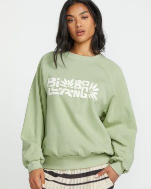 The Waves Crew Sweatshirt  – Pistachio