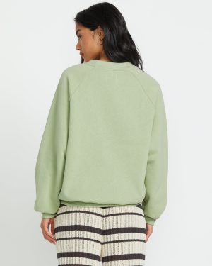 The Waves Crew Sweatshirt  – Pistachio