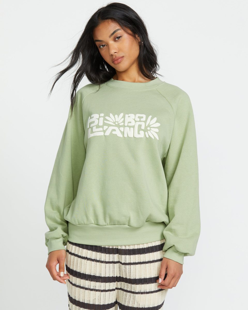 The Waves Crew Sweatshirt  - Pistachio