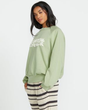 The Waves Crew Sweatshirt  – Pistachio