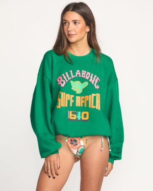 Billabong x Mami Wata Kendal Crewneck Sweatshirt – Emerald Green
