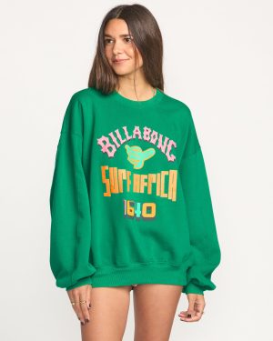 Billabong x Mami Wata Kendal Crewneck Sweatshirt – Emerald Green