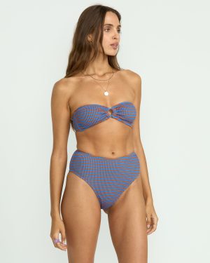 Summer High Stripe Rio Bandeau Bikini Top – Multi