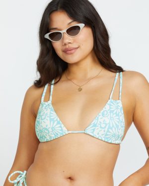 Happy Dance Avery Slide Triangle Bikini Top – Sea Spray