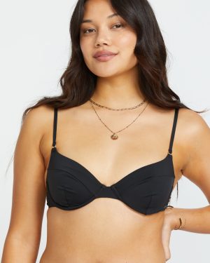 Sol Searcher Morgan Underwire Bikini Top – Black Pebble