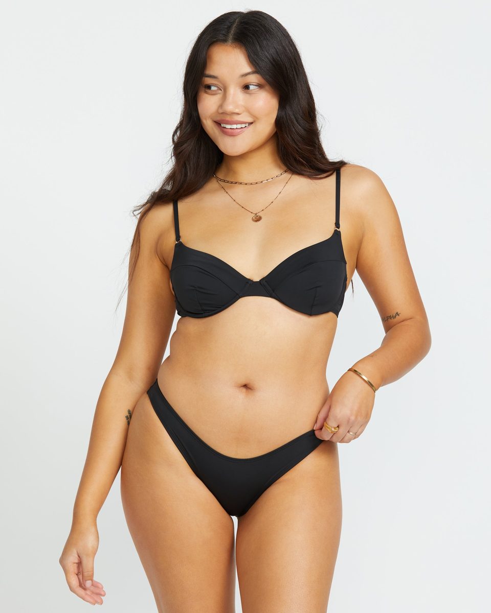 Sol Searcher Morgan Underwire Bikini Top - Black Pebble