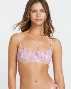 Peaceful Petals Mila Bralette Bikini Top – Amethyst Smoke