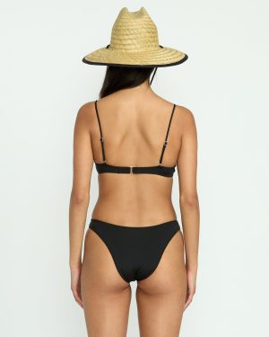 Sol Searcher Jaclyn Crop Bikini Top – Black Pebble