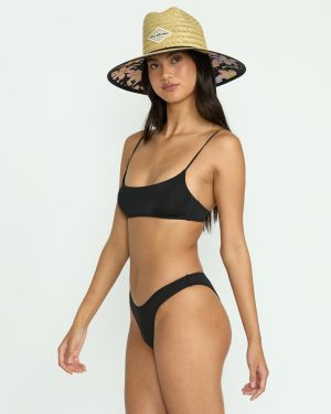 Sol Searcher Jaclyn Crop Bikini Top – Black Pebble