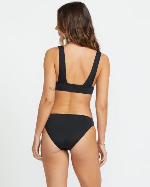 Sol Searcher Remi Plunge Bikini Top – Black Pebble