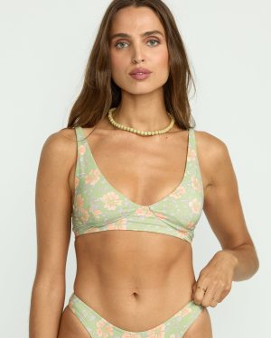 More To Sea Cami Plunge Bikini Top – Pistachio