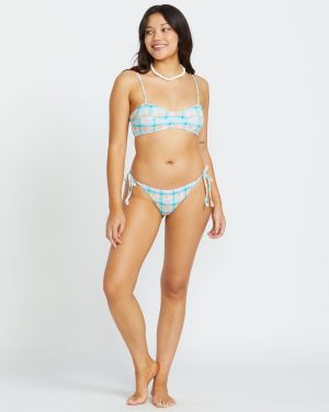 Check The Waves Tie Side Tanga Bikini Bottom – Multi