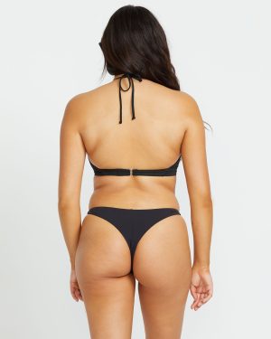 Sol Searcher Maya Bikini Bottom – Black Pebble