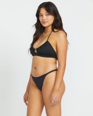 Sol Searcher Maya Bikini Bottom – Black Pebble