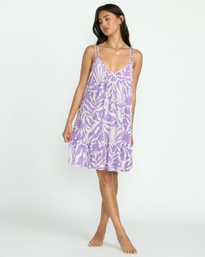 Beach Vibes Print Cover-Up – Paradise Purple