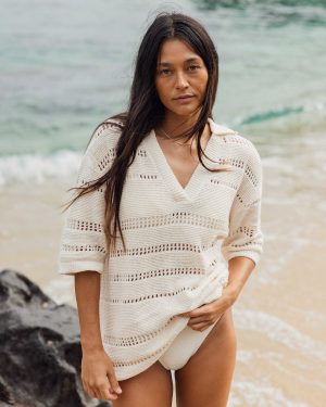 Crystal Tides Beach Coverup Overshirt – Whitecap