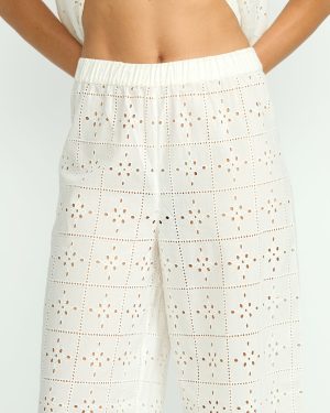 Eyelet Crush Beach Coverup Pants – Salt Crystal