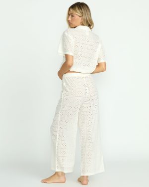 Eyelet Crush Beach Coverup Pants – Salt Crystal