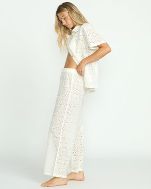 Eyelet Crush Beach Coverup Pants – Salt Crystal