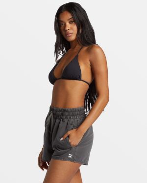 Sol Searcher New Elastic Waist Swim Shorts – Black Pebble
