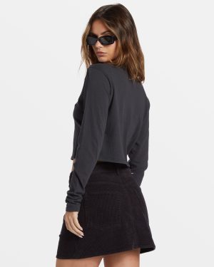 Marina Corduroy Skirt – Black Pebble
