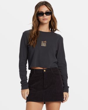 Marina Corduroy Skirt – Black Pebble