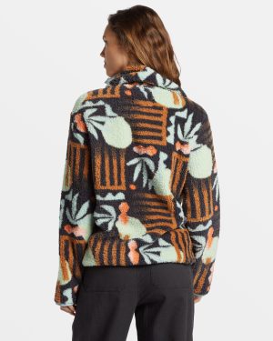 Switchback Mock Neck Fleece – Black Multi