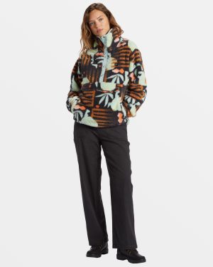Switchback Mock Neck Fleece – Black Multi