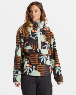 Switchback Mock Neck Fleece – Black Multi