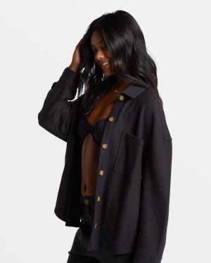 Everytime Oversized Shacket – Black Sands