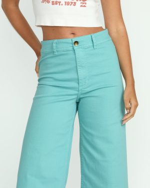 Free Fall High-Waist Pants – Misty Blue