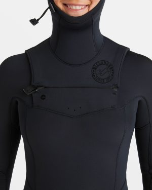 4/3mm Salty Dayz Natural Upcycler GBS Chest Zip Hooded Wetsuit – Black