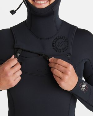 4/3mm Salty Dayz Natural Upcycler GBS Chest Zip Hooded Wetsuit – Black