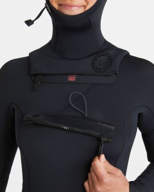 4/3mm Salty Dayz Natural Upcycler GBS Chest Zip Hooded Wetsuit – Black