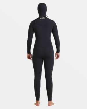 4/3mm Salty Dayz Natural Upcycler GBS Chest Zip Hooded Wetsuit – Black