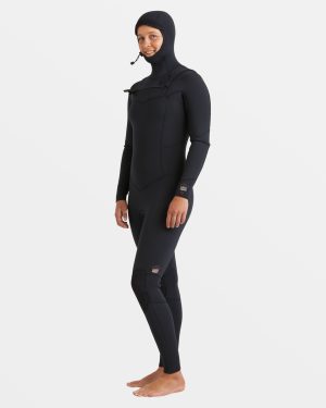 4/3mm Salty Dayz Natural Upcycler GBS Chest Zip Hooded Wetsuit – Black