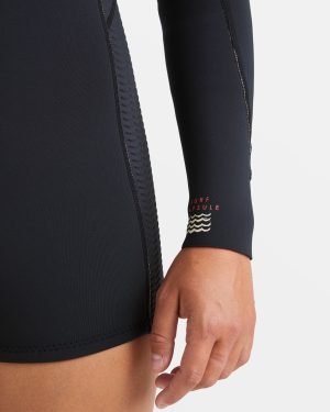 2/2mm Spring Fever Natural Upcycler Flatlock Back Zip Long Sleeve Springsuit – Black