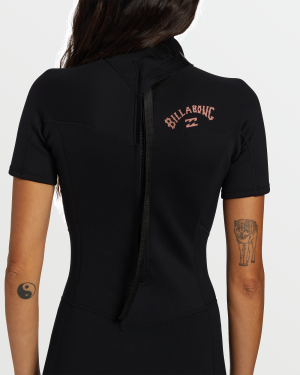 Foil Flatlock Short Sleeve Springsuit – Black