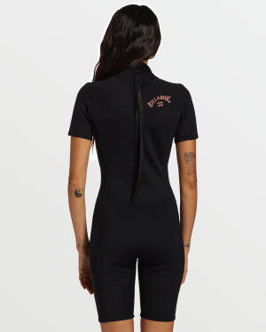 Foil Flatlock Short Sleeve Springsuit – Black