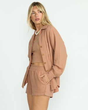 Sweet Swell Long Sleeve Shirt – Rose Brown